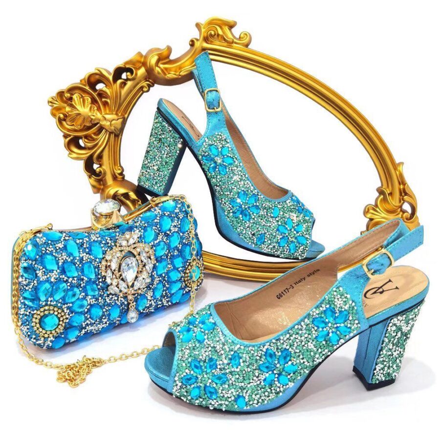 Women's Party Shoes with Fancy Matching Clutch - Image 4