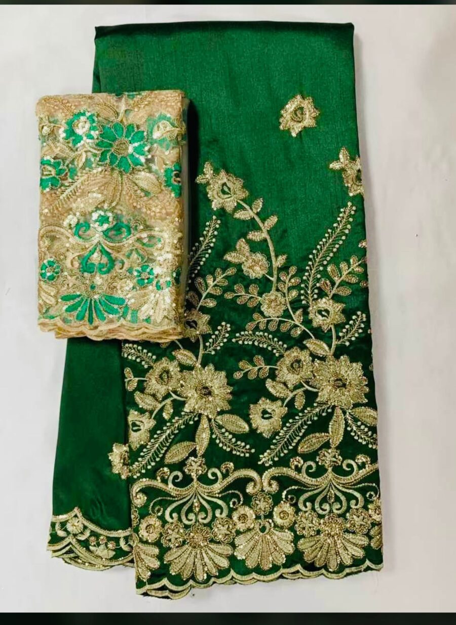 George Fabrics / Raw Silk Cotton with 2 Yards Headtie Tulle - Image 5