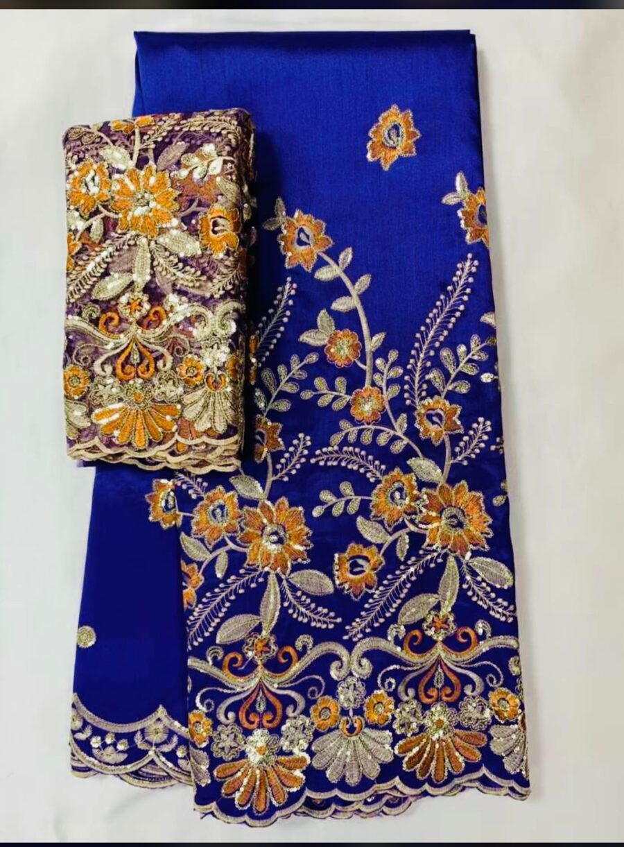 George Fabrics / Raw Silk Cotton with 2 Yards Headtie Tulle - Image 7