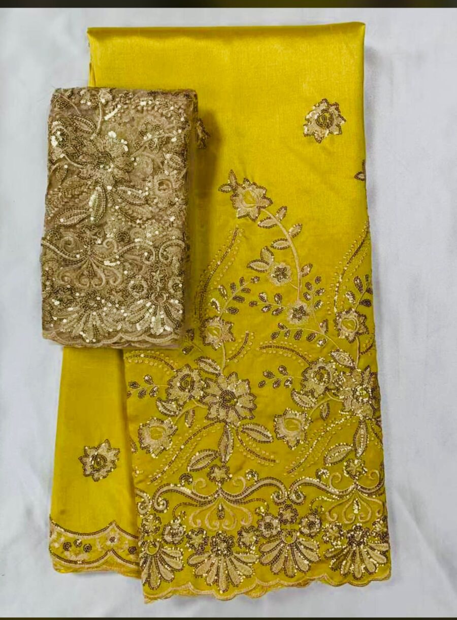 George Fabrics / Raw Silk Cotton with 2 Yards Headtie Tulle - Image 8