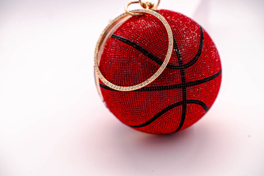 Women's Basketball Design / Round Ball Crystal Evening Clutch Purse Tassel Party Hand Bags - Image 12