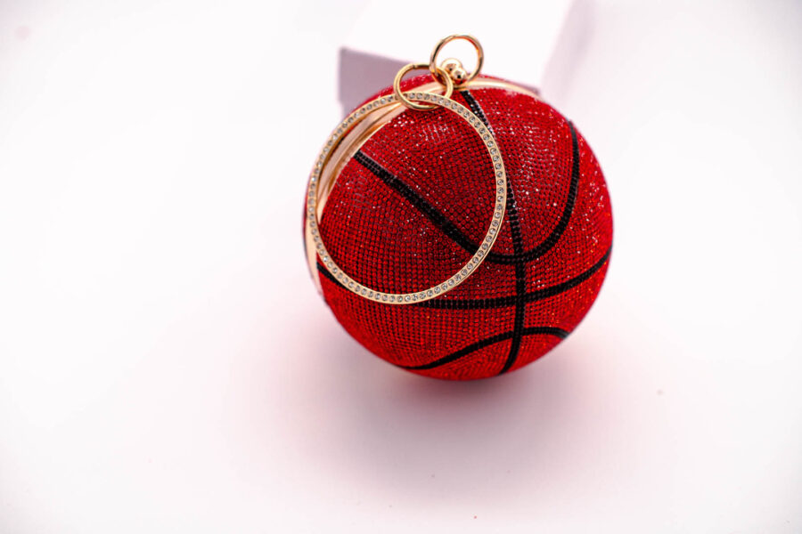 Women's Basketball Design / Round Ball Crystal Evening Clutch Purse Tassel Party Hand Bags - Image 11
