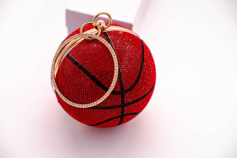 Women's Basketball Design / Round Ball Crystal Evening Clutch Purse Tassel Party Hand Bags - Image 10