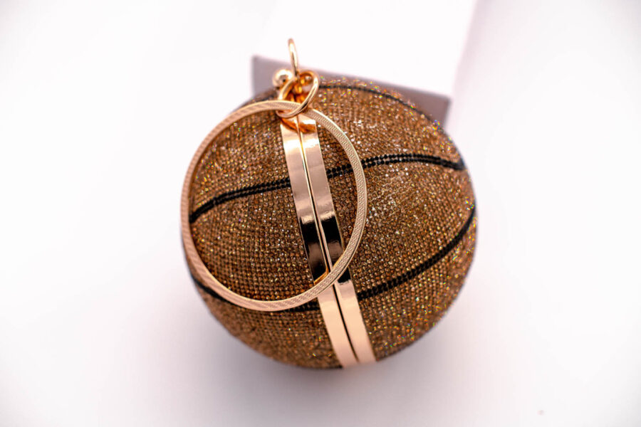 Women's Basketball Design / Round Ball Crystal Evening Clutch Purse Tassel Party Hand Bags - Image 8