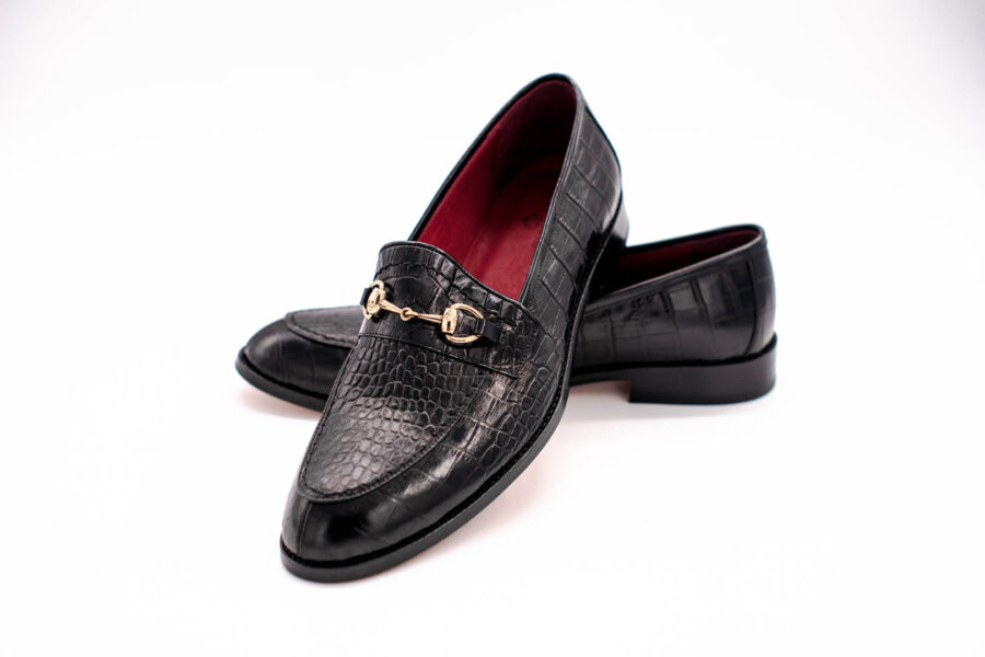 Men's Dress Loafers Slip On Casual Driving Loafer with Croc Skin Detail Texture