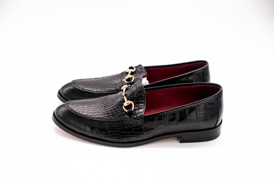 Men's Dress Loafers Slip On Casual Driving Loafer with Croc Skin Detail Texture - Image 3