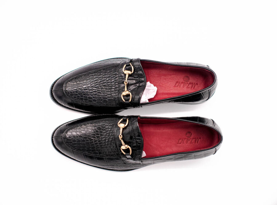 Men's Dress Loafers Slip On Casual Driving Loafer with Croc Skin Detail Texture - Image 4