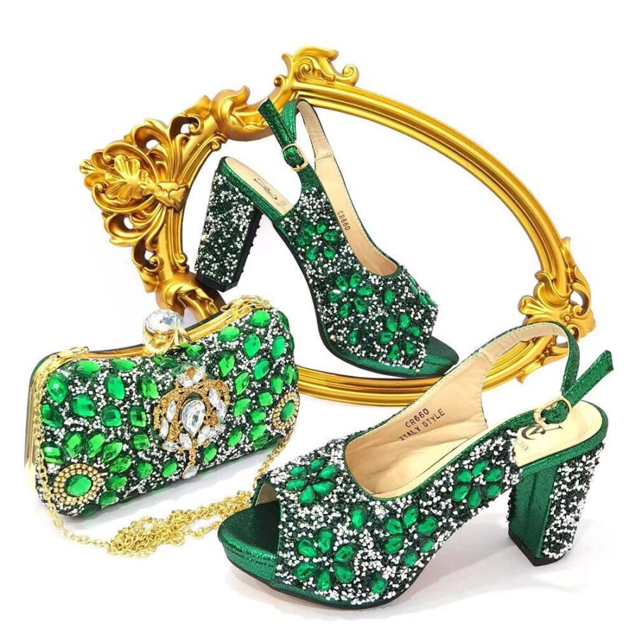 Women's Party Shoes with Fancy Matching Clutch - Image 5