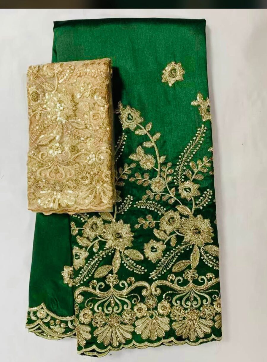 George Fabrics / Raw Silk Cotton with 2 Yards Headtie Tulle - Image 2