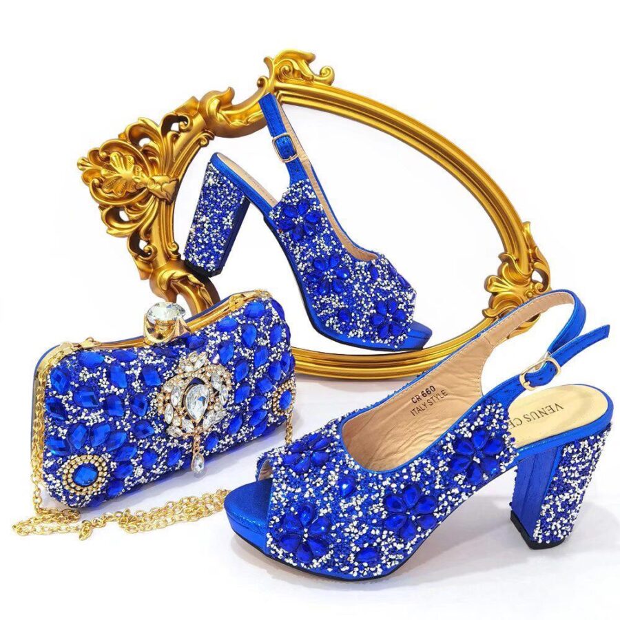Women's Party Shoes with Fancy Matching Clutch - Image 6