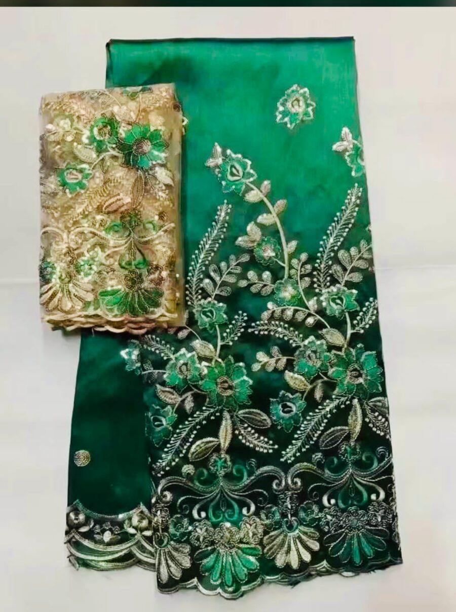 George Fabrics / Raw Silk Cotton with 2 Yards Headtie Tulle - Image 10
